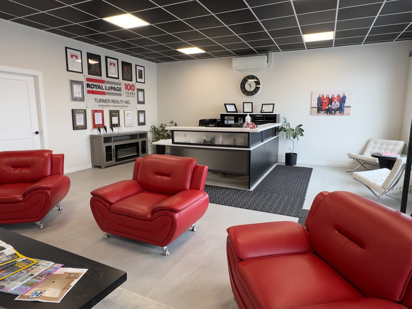 Open lounge and reception inside Royal LePage Turner Realty, 204 Airport Boulevard, Gander