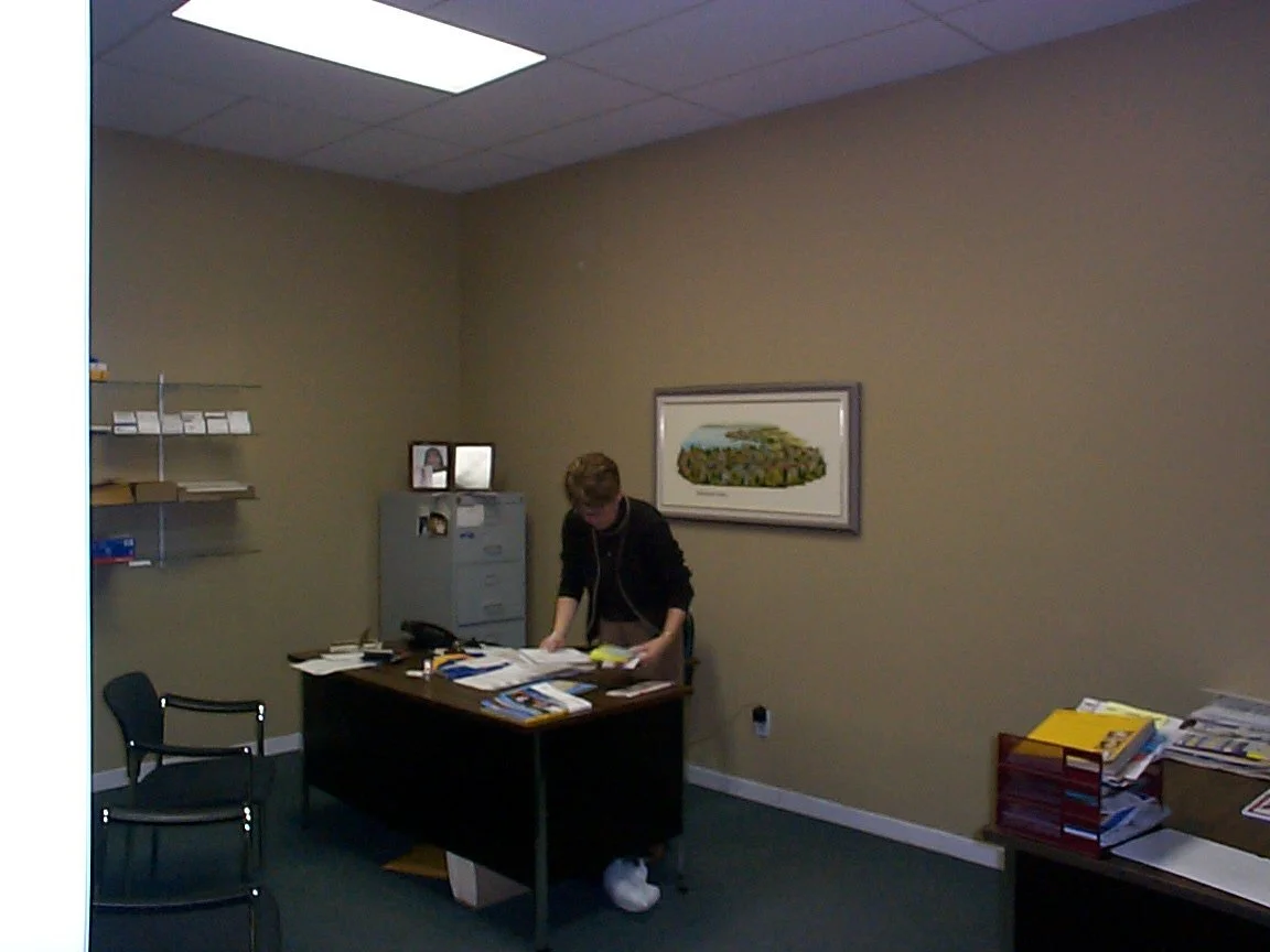 Gaye Turner at work in the original Turner Realty office, Gander NL