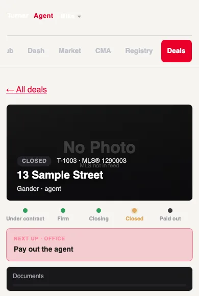 A deal with its documents (sample data)