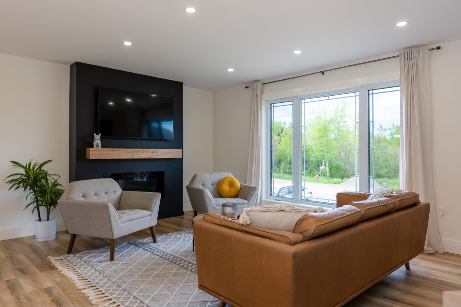 Modern living room — new construction home in Gander