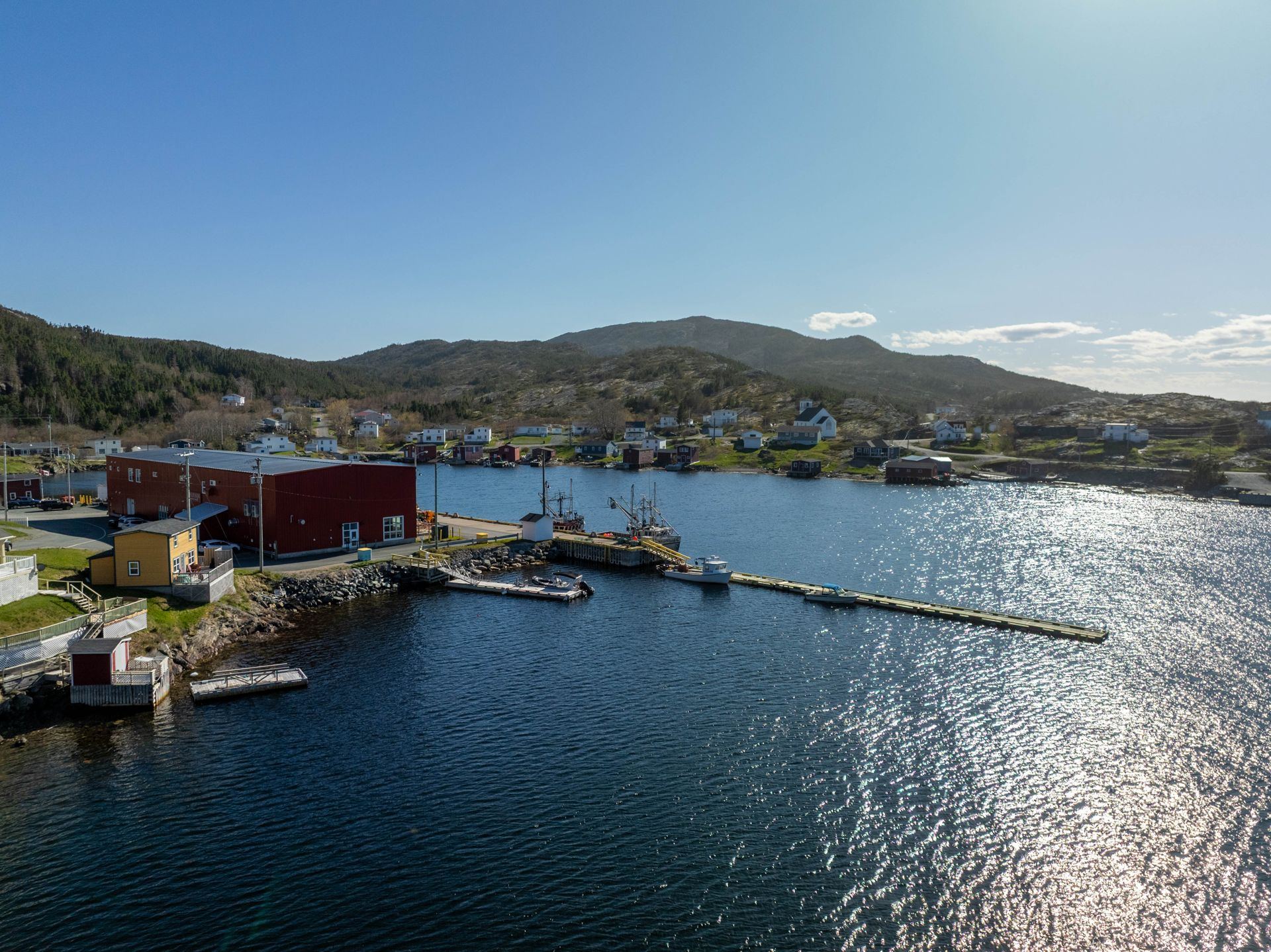 Salvage harbour with fishing stages and wharf, one of NL's oldest outports